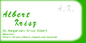 albert krisz business card